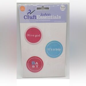 Set of 5 Packs Jo-Ann Craft Essentials Card Embellishments. Newborn Boy Girl NEW